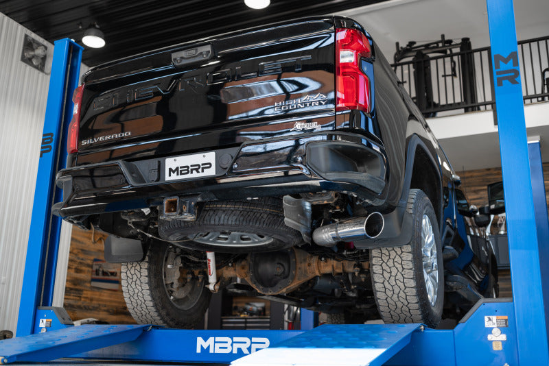 MBRP 2020+ GMC/Chevy 2500/3500 6.6L Duramax 4in Mand Bent Tubing AL-Ser Cat Back Single Side - Alum Secondary image