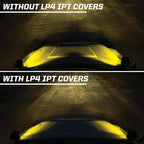 Before and after Baja Designs LP4 IPT Reflector Cover Kit install
