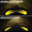 Before and after Baja Designs LP4 IPT Reflector Cover Kit install