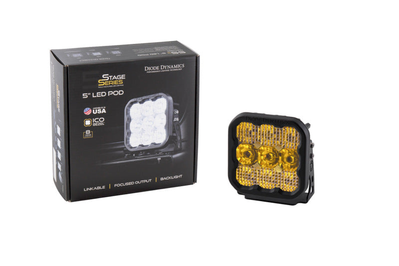 Diode Dynamics SS5 LED Pod Pro - Yellow Spot (Single) Secondary image
