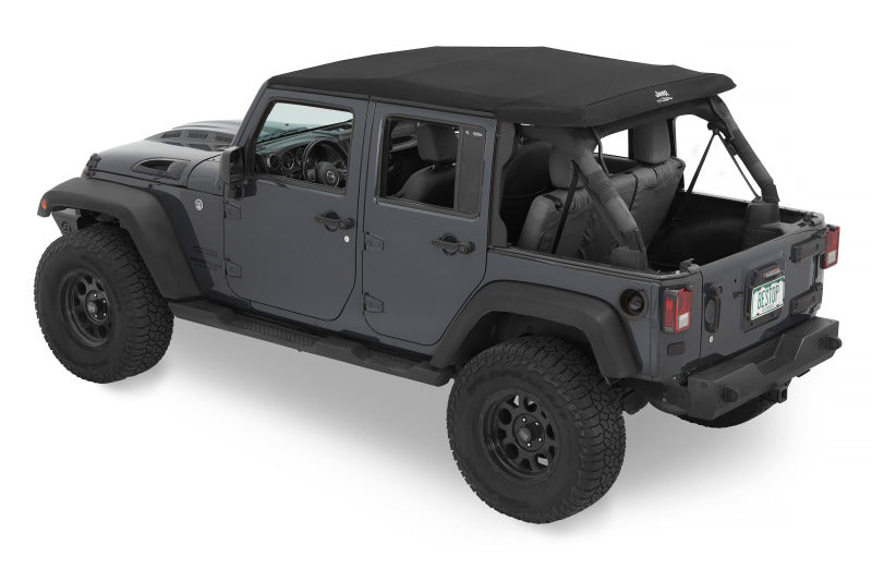 Bestop 07-18 Jeep Wrangler JK 4-Door Jeep Trektop Glide (Black Diamond) Secondary image