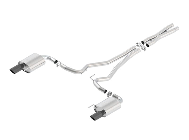 Borla Atak S Cat-Back 15-17 Ford Mustang GT 5.0L V8 MT/AT 2.5in pipe 4in tip (Black Chrome) exhaust system components