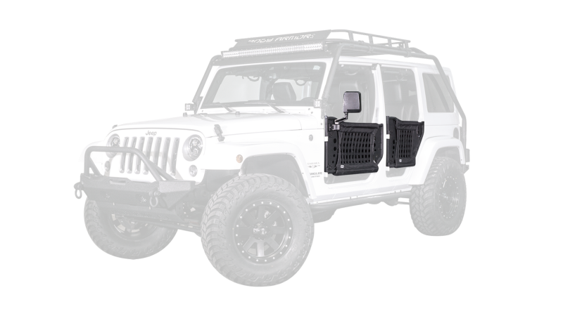Body Armor 4x4 07-18 Jeep Wrangler Gen 3 Trail Doors Rear Pair on a Jeep