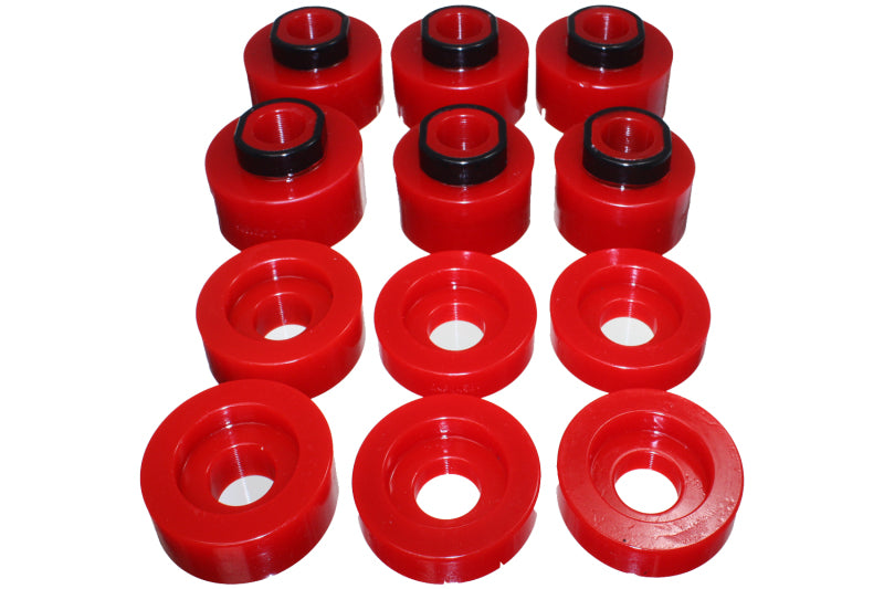 Energy Suspension 08-16 Ford F-250/F-350/F-450/F-550 Super Duty STD/Super Cab Red Body Mount Set for offroad performance upgrades