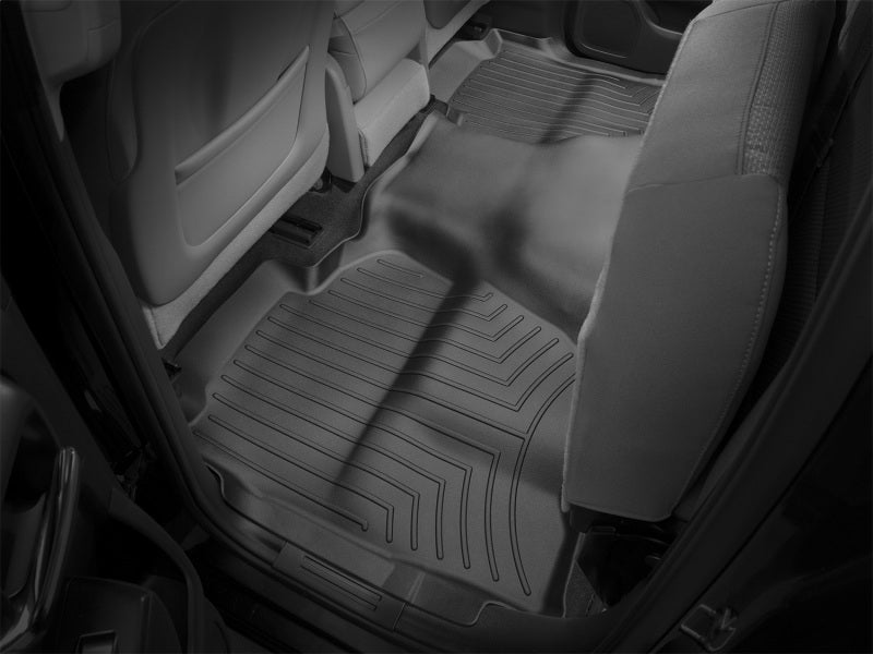 WeatherTech 14+ Chevrolet Silverado Rear FloorLiner - Black in vehicle interior