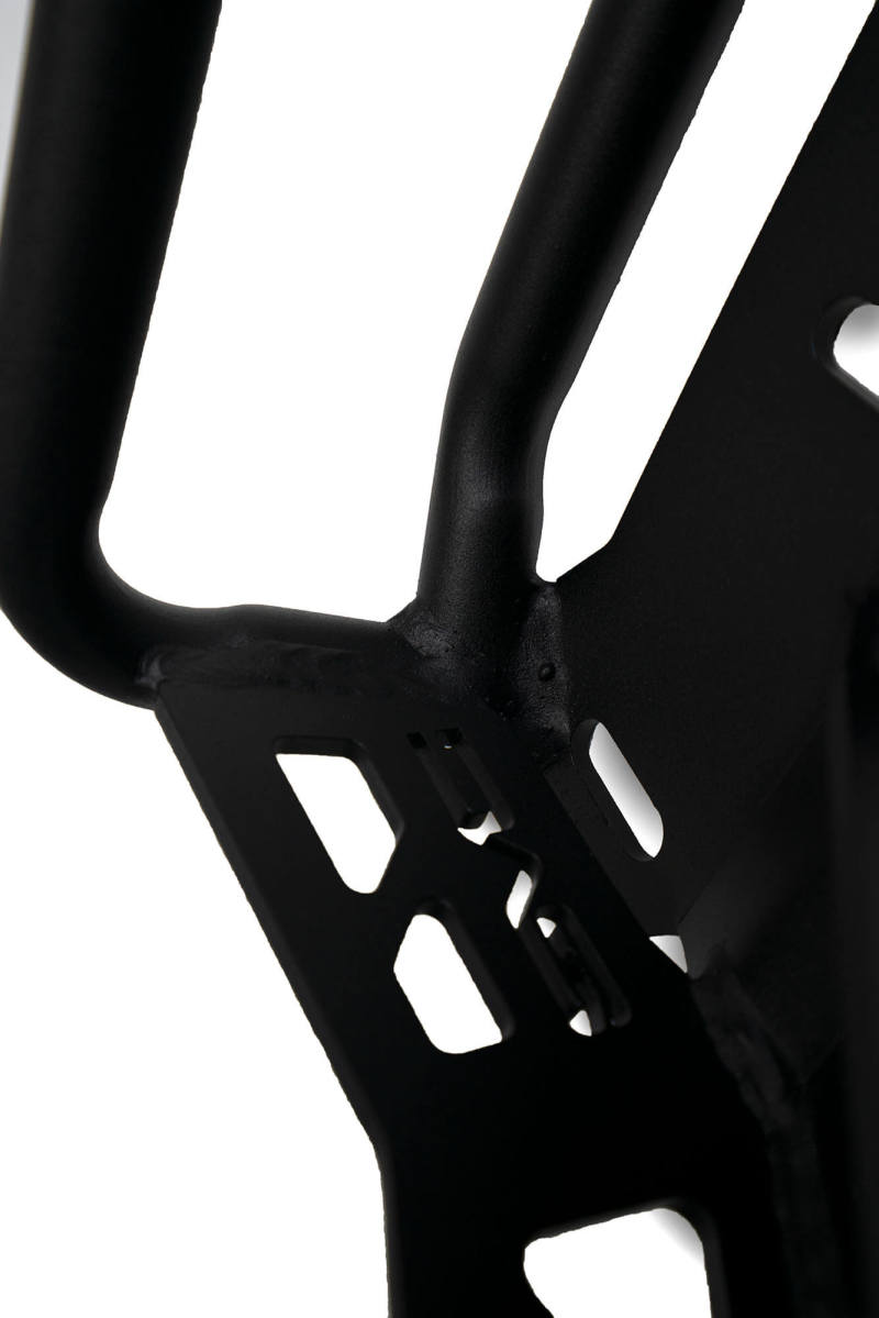 Close-up of DV8 21+ Ford Bronco Curved Light Bracket for 12 3in. Pod Lights showing durable construction for offroad performance.
