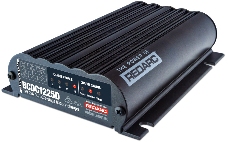 REDARC DC/DC Dual Input In-Vehicle Battery Charger - 12V 25A for offroad performance upgrades Main image