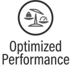 Optimized Performance visual icon with balanced scales