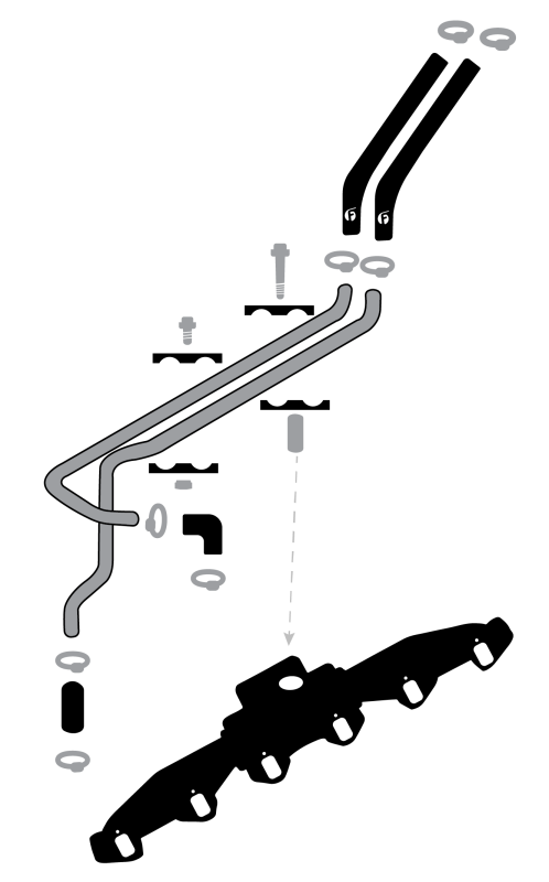 Fleece Performance 89-98 Dodge 2500/3500 5.9L 12V Cummins Replacement Heater Core Line Kit Secondary image