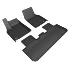 3D MAXpider 2026 Tesla Model Y Juniper Kagu 1st & 2nd Row Floormats - Black - Custom fit all-weather floor mats