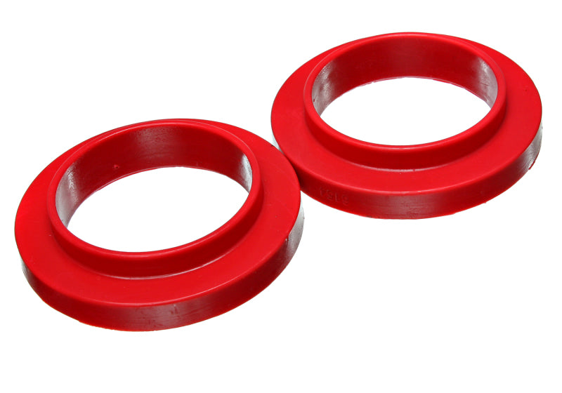 Energy Suspension Universal 3 3/4in ID 25 7/16in OD 3/4in H Red Coil Spring Isolators (2 per set) for offroad performance upgrades.