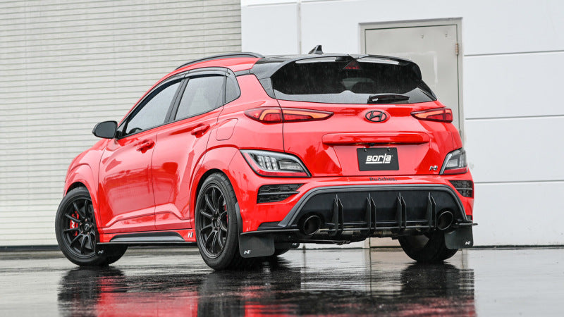 Borla 22-23 Hyundai Kona N 2.0L 4 CYL. Turbo AT/MT ATAK Catback Exhaust Black Chrome rear view