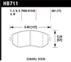 Hawk 13 Subaru BRZ / 13 Scion FR-S Perf. Ceramic Front Street Brake Pads dimensions and specifications