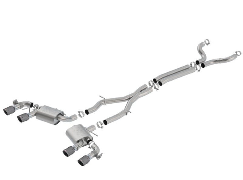 Borla 17-18 Chevrolet Camaro ZL1 6.2L V8 Atak Catback Exhaust w/ Dual Mode Valves CF Black Anod Main image