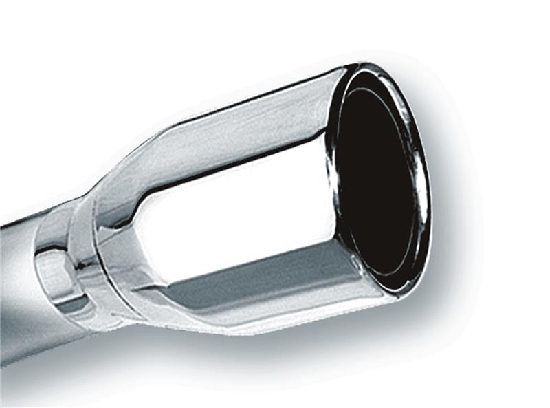 Borla 2.5in Inlet 4in Single Round Rolled Edge Outlet x 8in Long Weld On Exhaust Tip Secondary image