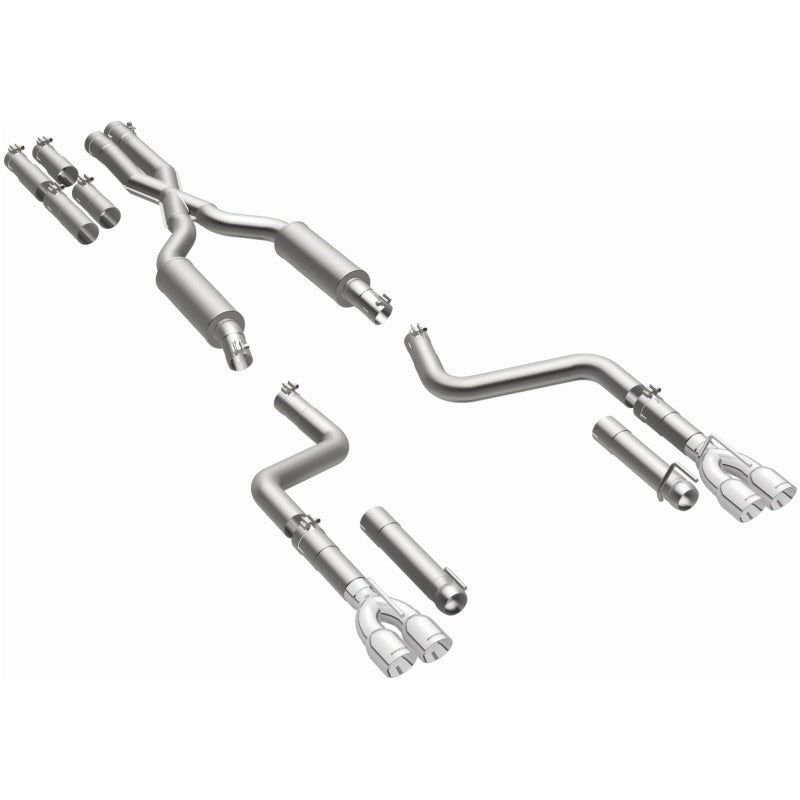 MagnaFlow 2017+ Dodge Challenger 409 SS Polished 3in Quad Tips Cat-Back Exhaust components for enhanced performance.