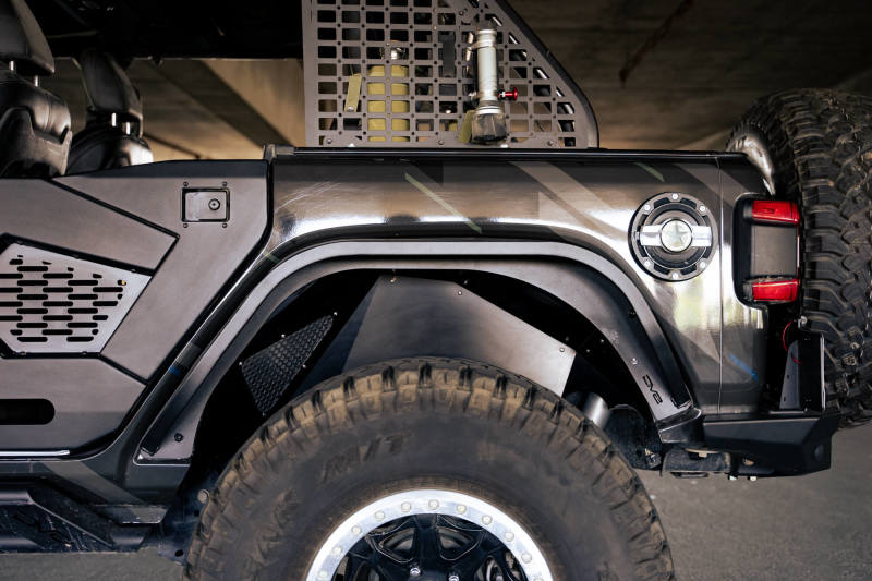 DV8 Offroad 18-23 Jeep Wrangler JL Slim Fender Flares on vehicle