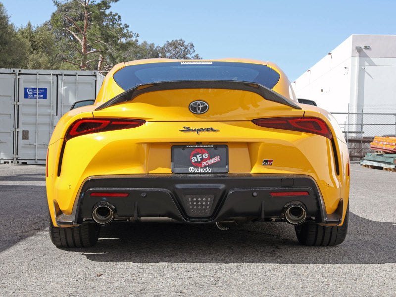 aFe POWER Takeda 2021 Toyota Supra 2.0L (t) 2.5in-3in 304 SS CB Exhaust w/ Carbon Tips Secondary image