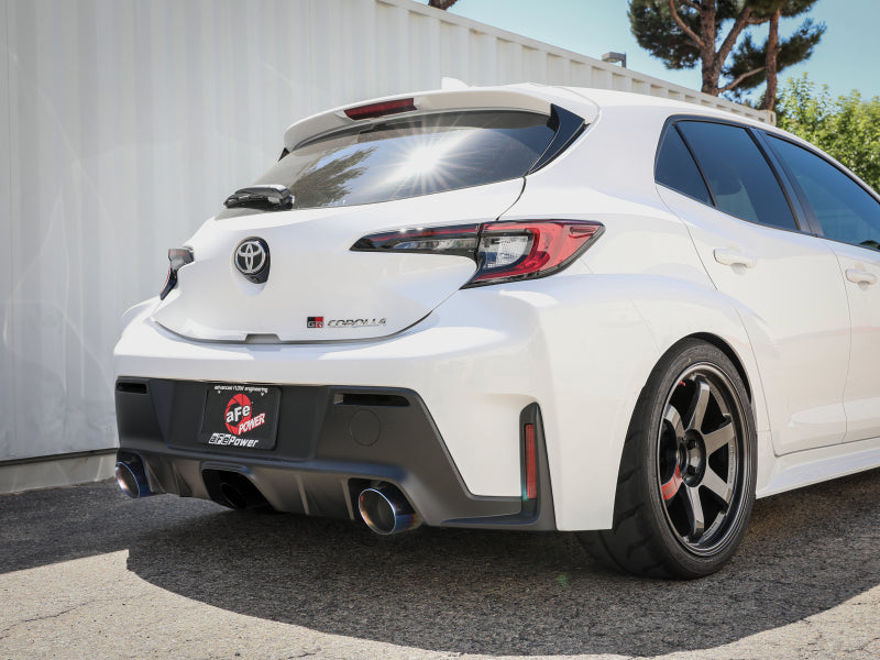 aFe 23-24 Toyota GR Corolla L3 1.6L (t) Gemini XV 3in to 2-1/2in Cat Back Exhaust w/ Blue Flame Tips Secondary image