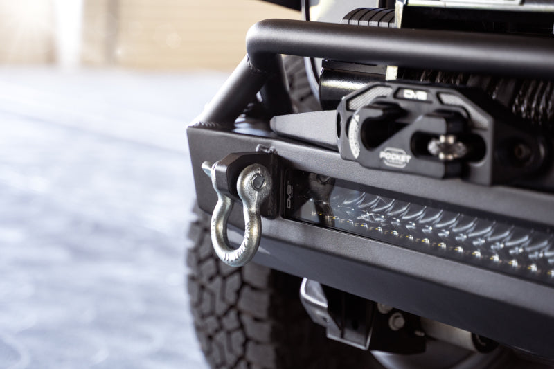 DV8 Offroad 07-23 Jeep Wrangler JK/JL & Gladiator JT FS-1 Series Stubby Front Bumper with recovery gear hook
