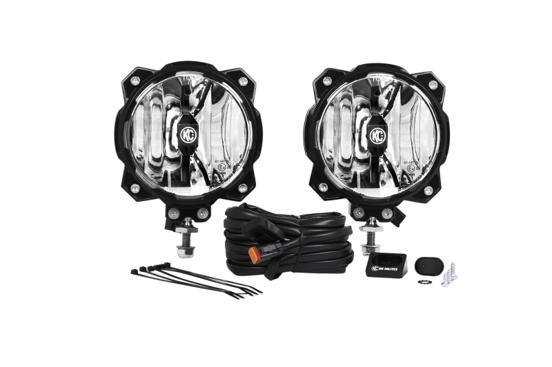 KC HiLiTES 6in. Pro6 Gravity LED Light 20w Single Mount SAE/ECE Driving Beam (Pair Pack System) for offroad lighting. Main image