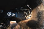 DV8 Offroad 21-22 Ford Bronco Front Lower Control Arm Skid Plate protecting suspension in off-road environment