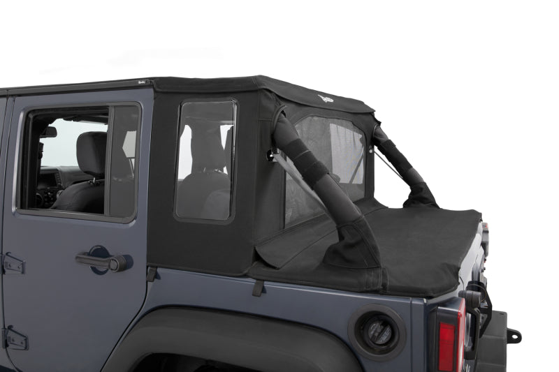 Bestop 07-18 Jeep Wrangler JK 4-Door Halftop Soft Top (Premium Black Twill) Secondary image