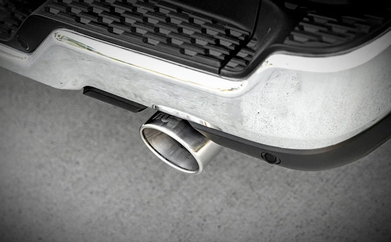 Magnaflow 25+ Ram 1500 I6 3.0L SPEQ Series Polished Cat-Back Performance Exhaust System close-up exhaust tip.