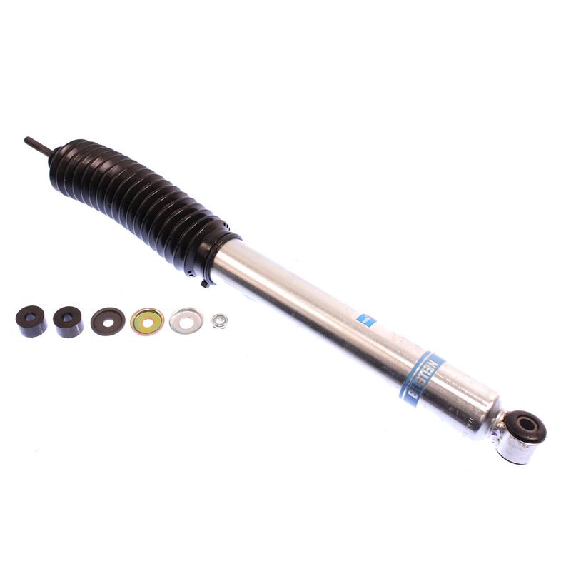 Bilstein 5100 Series 05-23 Toyota Tacoma Rear 46mm Monotube Shock Absorber with accessories. Main image