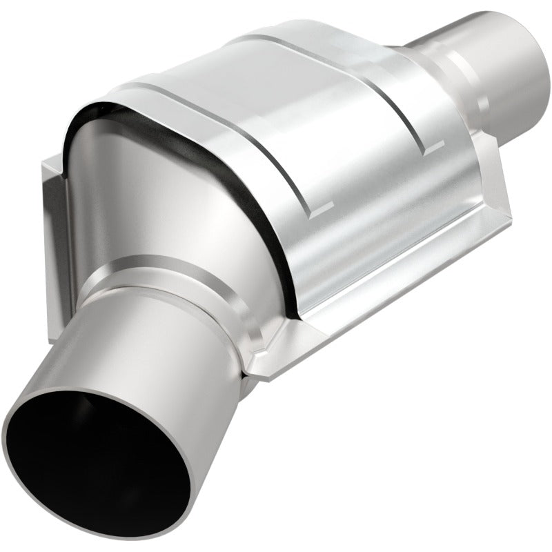 MagnaFlow Conv Universal 2.25 Angled Inlet OEM catalytic converter for off road parts and Jeep Wrangler accessories.