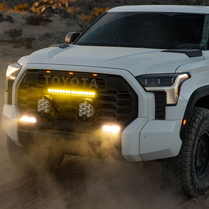 Baja Designs 2022+ Toyota Tundra TRD Pro 20in S8 Replacement Kit Clear on offroad truck in desert