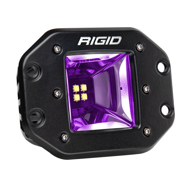 Rigid Industries Radiance+ Scene RGBW Flush Mount - Pair with purple light, ideal for off-road performance upgrades and lighting.
