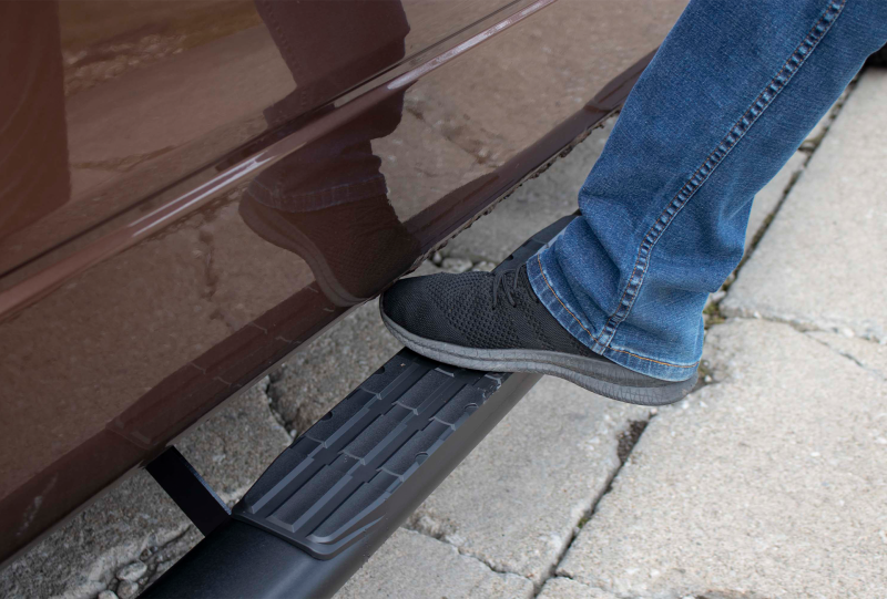 Fishbone Offroad 09-14 Ford F150 Extended Super Cab Oval Side Steps - Black Textured Secondary image