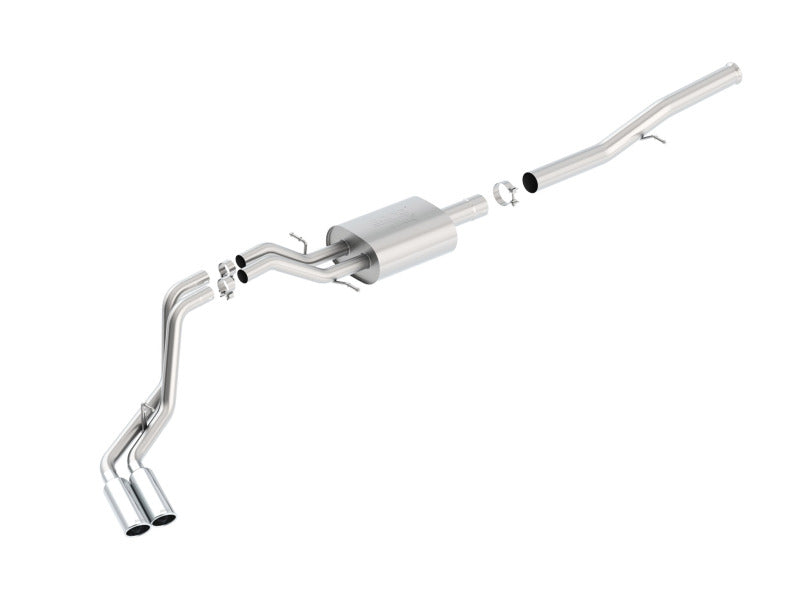 Borla 14 Silv/Sierra 1500 EC Std/CC Short 143.5in WB ATAK Dual Rolled Side Exit Cat-Back Exhaust components for performance upgrades.