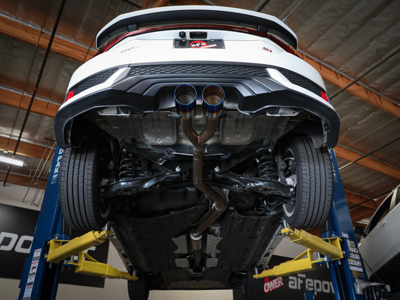 aFe Takeda 2.5in 304SS Cat-Back Exhaust System 17-20 Honda Civic SI Coupe L4-1.5L (t) - BL Flame Tip Secondary image