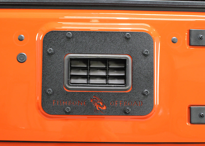 Fishbone Offroad 07-18 Jeep Wrangler JK Aluminum Tailgate Plate - Black Textured Powdercoat Secondary image