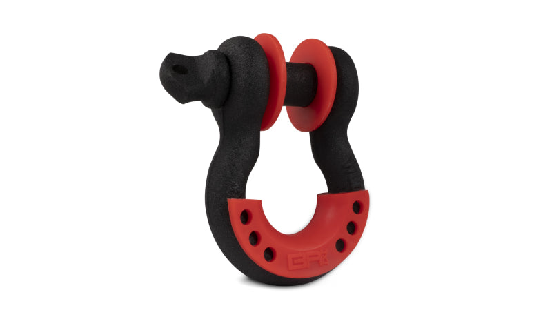 Body Armor 4x4 3/4in Black D-Ring with Red Isolators Single for offroad performance upgrades