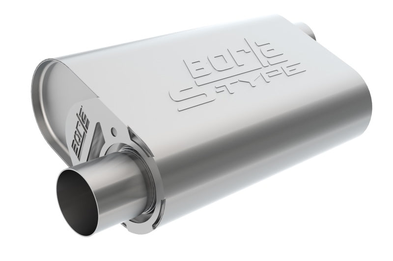 Borla CrateMuffler SBC Hot 350/383 3 inch Offset/Center 14in x 4.35in x 9in Oval Muffler for offroad performance upgrades.
