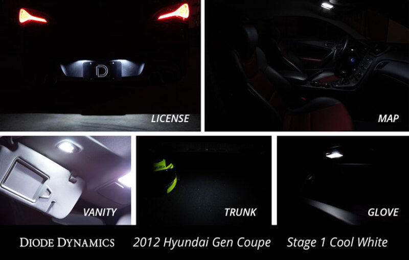 Diode Dynamics 10-16 Hyundai Genesis Coupe Interior Kit Stage 2 - Cool - White Secondary image