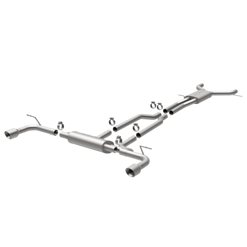 MagnaFlow 07 Audi Q7 V8 4.2L Dual Split Rear Exit Stainless Cat-Back Perf Exhaust system components.