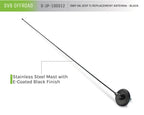 DV8 Offroad 1997-06 Jeep TJ Replacement Antenna Black - durable stainless steel with e-coated finish, perfect for offroad setups.