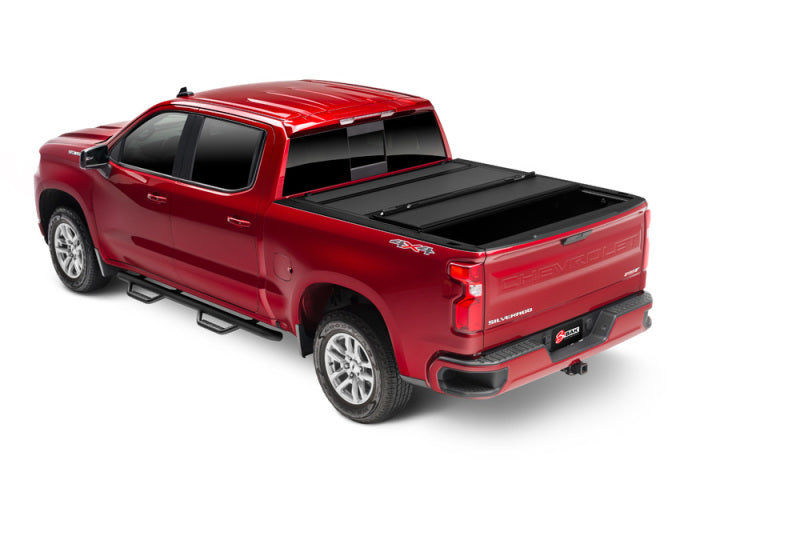 BAK 19-20 Chevy Silverado 1500 6ft 6in Bed BAKFlip MX4 Matte Finish on red truck