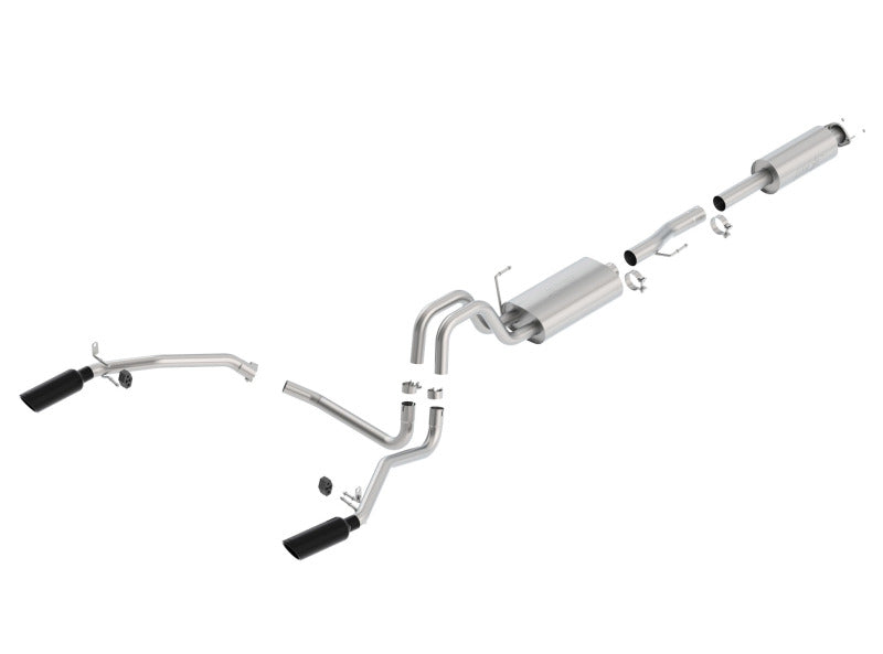Borla 11-14 Ford F-150 5.0L Stainless Steel S-Type Catback Exhaust - 4in Tips Single Split Rear Exit Secondary image