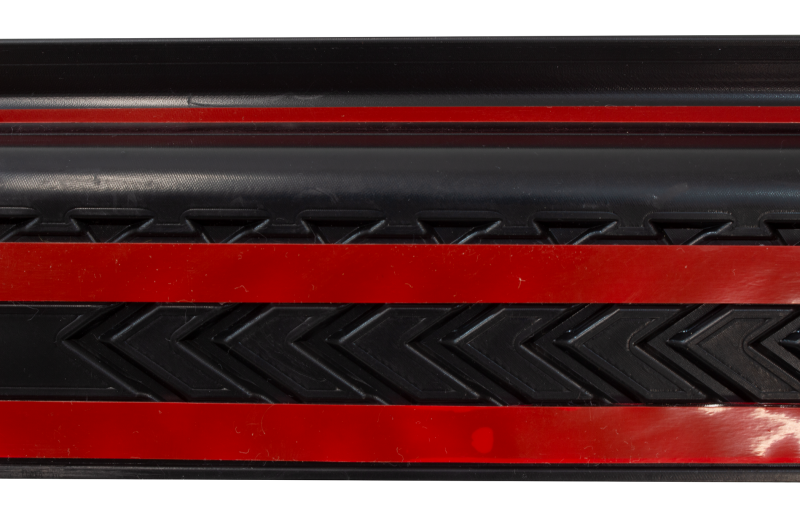 Fishbone Offroad 2018+ Jeep Wrangler JL Jeep JL Entry Guards 4 Door in black and red with traction treads.