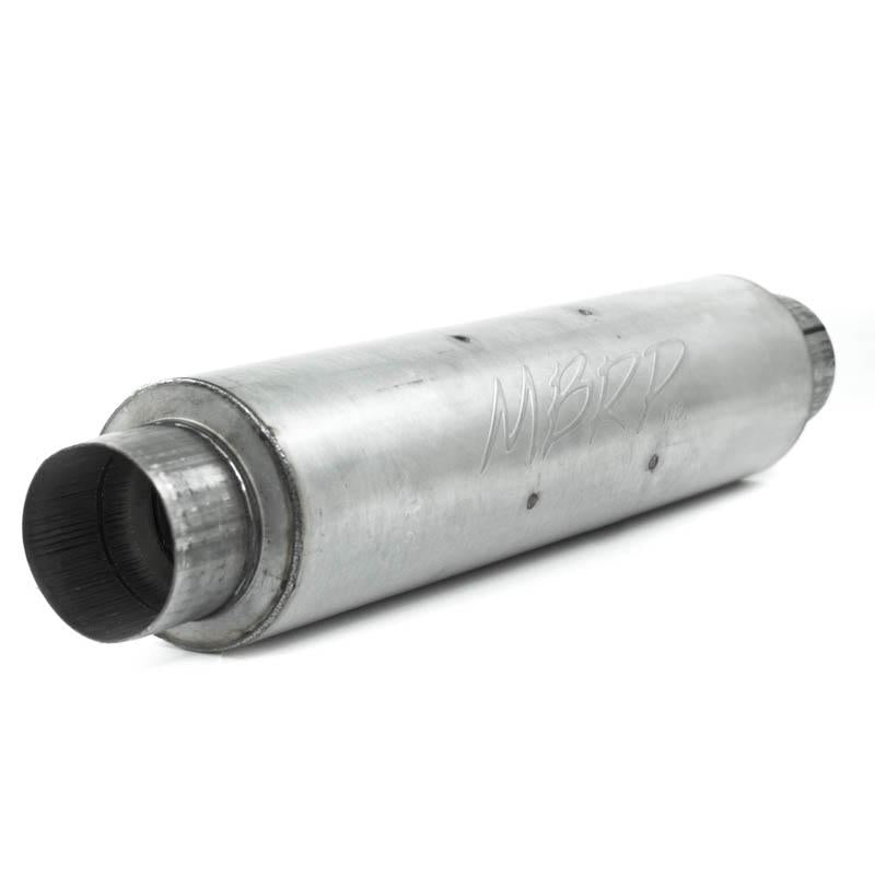MBRP Universal Quiet Tone Muffler 4in Inlet/Outlet 24in Body 6in Dia 30in Overall Aluminum Secondary image