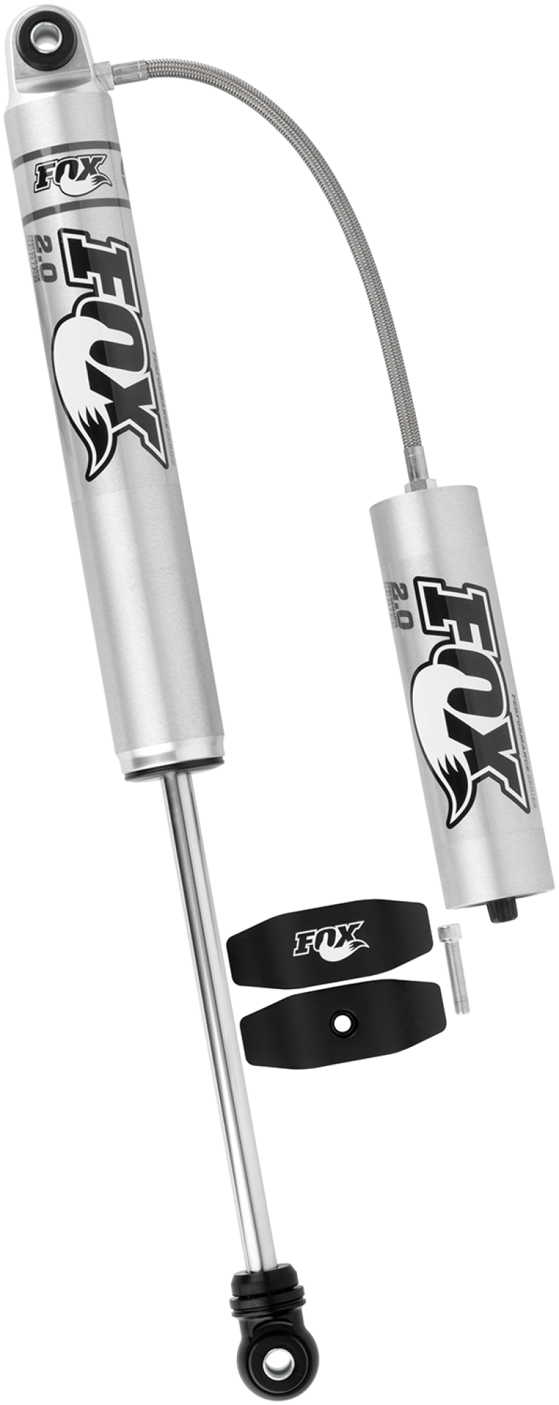Fox 2.0 Performance Series 10.1in. Smooth Body R/R Shock Aluminum / Std Travel / Eyelet Ends - Black for offroad performance upgrades.