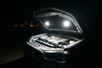 KC HiLiTES Cyclone 2in. LED Universal Under Hood Lighting Kit in use at night
