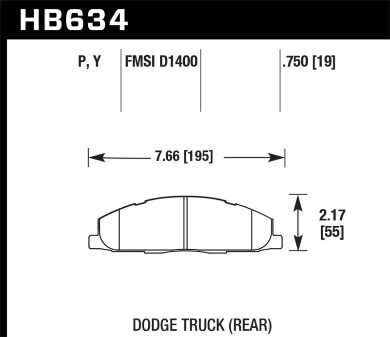Hawk Super Duty Street Brake Pads specifications for Dodge Truck