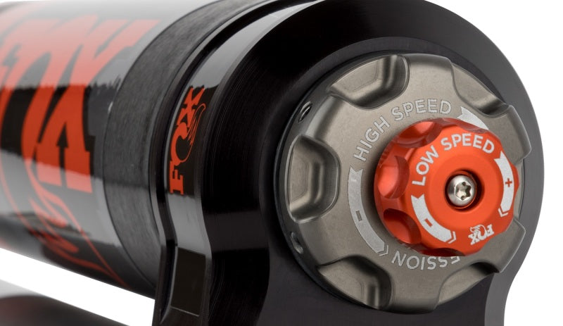 Fox 18-Up Jeep JL 2.5 Performance Series 10.2in. Smooth Body Piggyback DSC Rear Shock 0-1.5in. Lift adjustment dial.