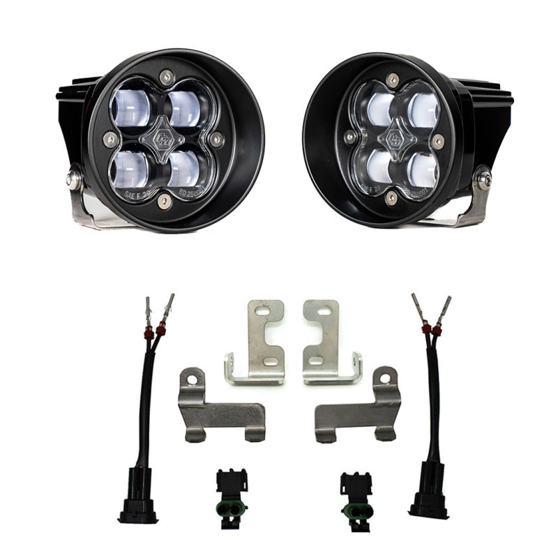 Baja Designs 12-21 Toyota Tacoma/Tundra/4Runner(Excl Limited) Squadron-R Fog Pocket Light Kit components.
